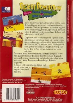 Desert Demolition Starring Road Runner and Wile E box cover back